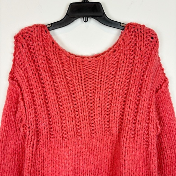Free People Be There Chunky Knit Pullover in Coral Size XS - Picture 3 of 11